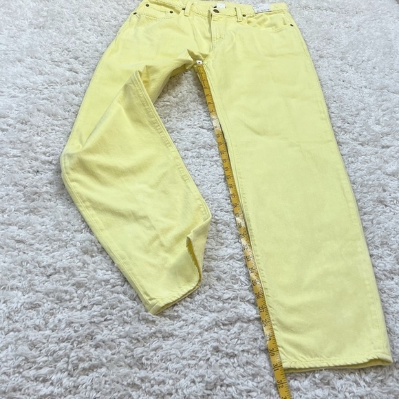 NWT J. Crew Mid Rise Slouchy Straight Dad Jean Yellow Dyed Garment Wide Leg 29 - Picture 8 of 11